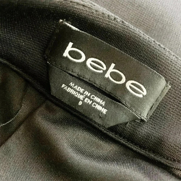 Bebe Black Mesh Inserts Ponte Pencil Skirt New! - Picture 2 of 4